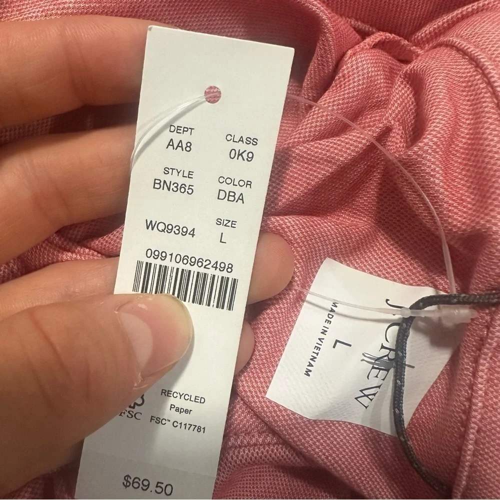 J crew dusty barn Performance polo shirt with COOLMAX